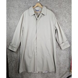 Vintage Towncraft Trench Over‎ Coat Men 46R Beige Zip Out Liner Classic 90s